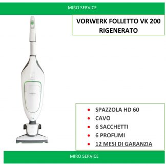 ASPIRAPOLVERE SCOPA ELETTRICA VORWERK FOLLETTO VK 200 USATO SOLO PER ESPOSIZIONE COME NUOVO